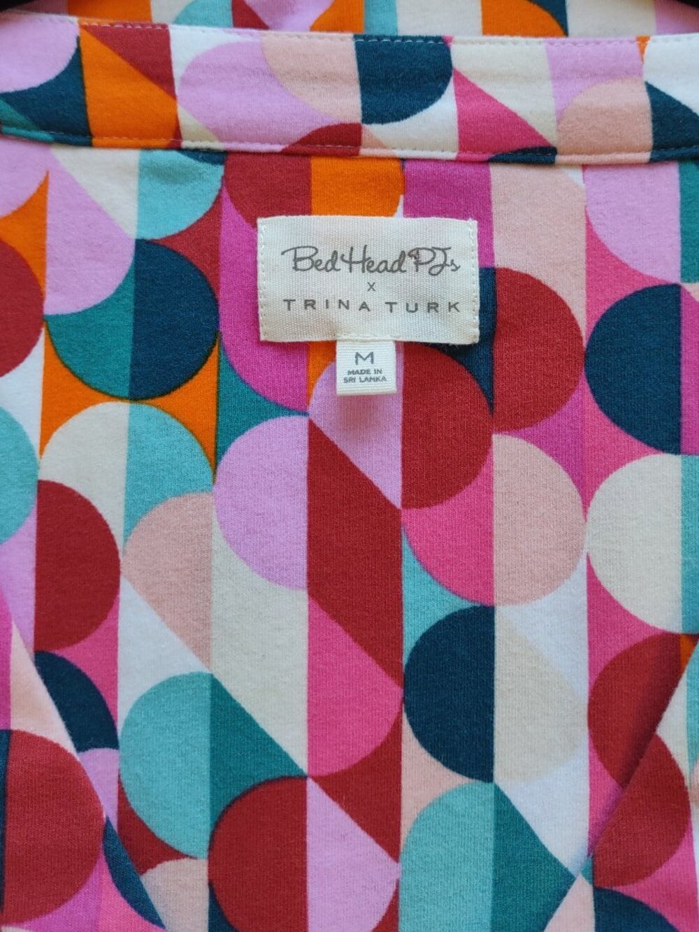 BedHead x Trina Turk Sleepshirt Dress Sz Medium Loungewear Pajamas Dancing Dots - Picture 9 of 12